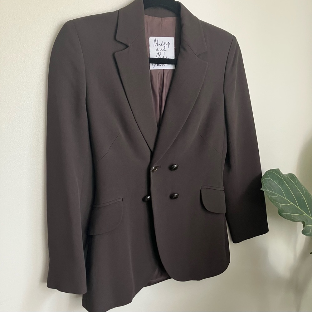 Moschino Brown Double-Breasted Blazer